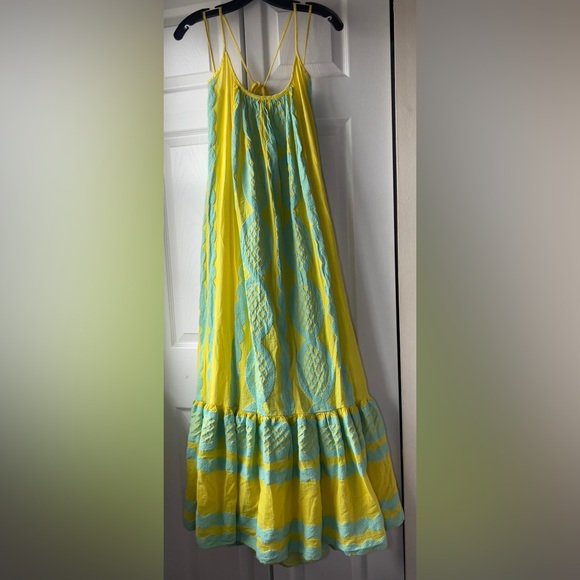 Pearl & Caviar Zakar Maxi Dress in a yellow and light blue Cotton blend - Picture 3 of 9